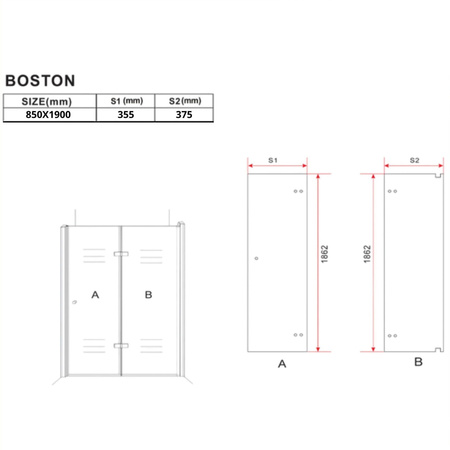 PUERTA DE DUCHA PLEGABLE BOSTON - 190 X 80 CM CROMO