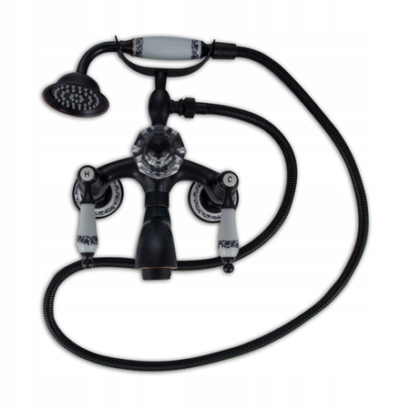 GRIFO DE BAÑERA DE PARED PALOMA RETRO S-1126B NEGRO 