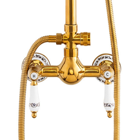 CONJUNTO DE DUCHA EXTERIOR RETRO PALOMA S-1198V ORO ANTIGUO