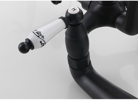 GRIFO DE BAÑERA DE PARED PALOMA RETRO S-1126B NEGRO