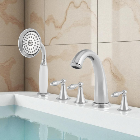 GRIFO DE BAÑERA RETRO DE 5 AGUJEROS S-1214 CROMO