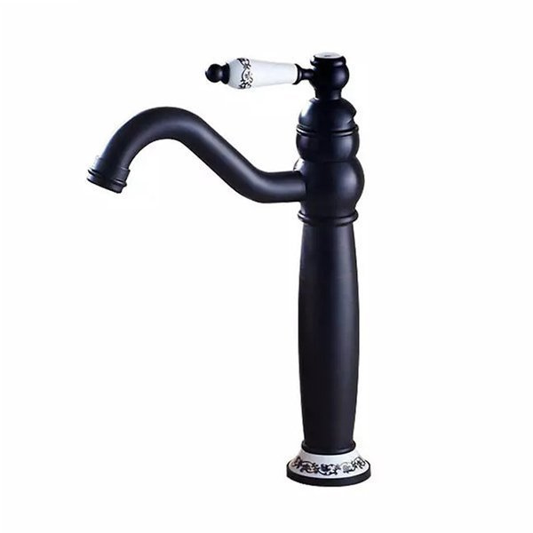 GRIFO DE LAVABO PALOMA ALTO RETRO S-1110 NEGRO